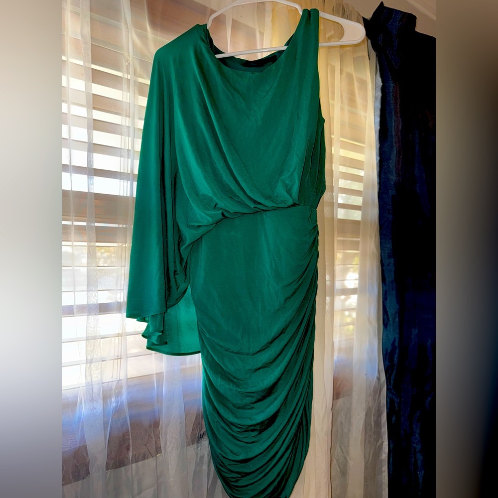 Bodycon form fitting dress with one shoulder
